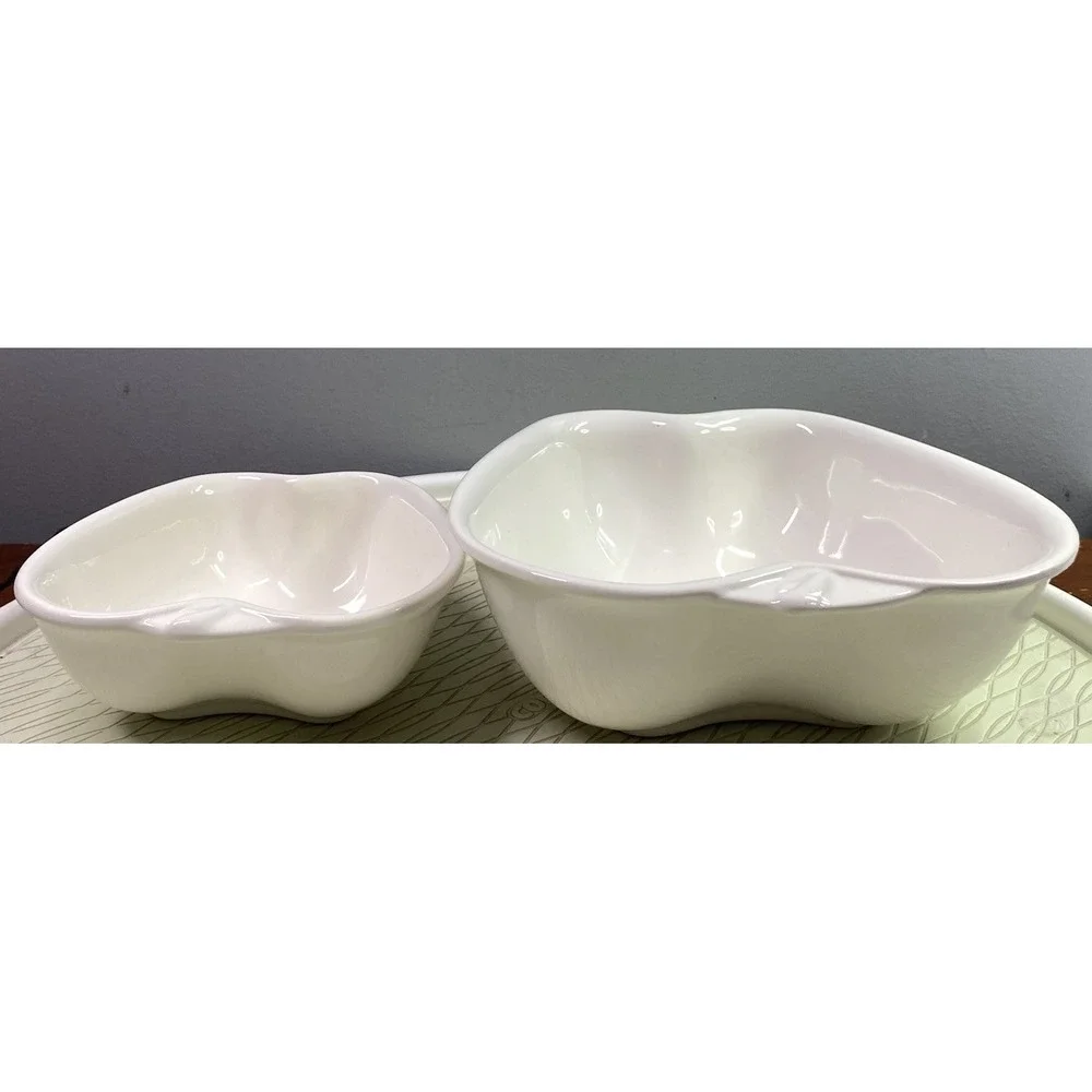 PFALTZGRAFF Vintage APPLE Shaped Set of TWO White bowls EUC‎